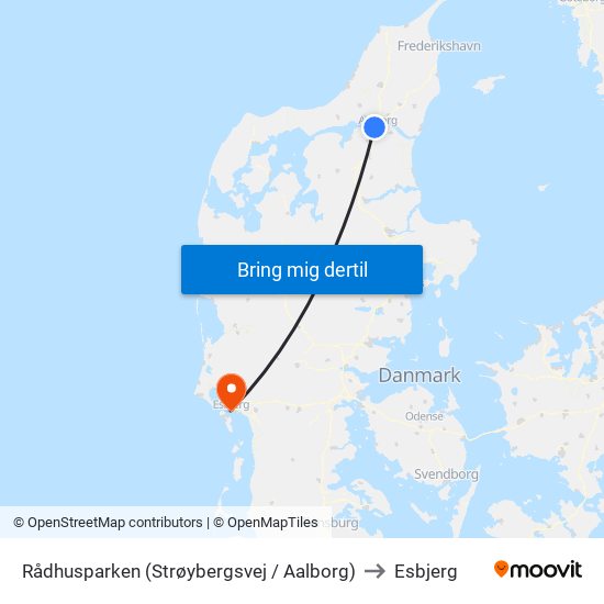 Rådhusparken (Strøybergsvej / Aalborg) to Esbjerg map