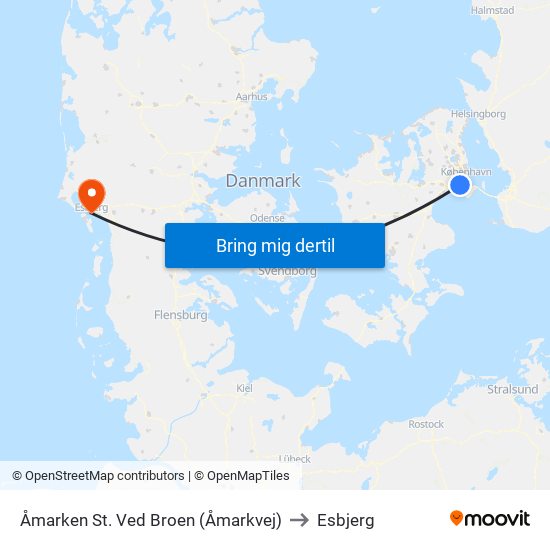 Åmarken St. Ved Broen (Åmarkvej) to Esbjerg map