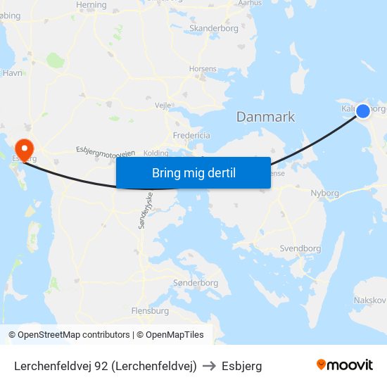Lerchenfeldvej 92 (Lerchenfeldvej) to Esbjerg map