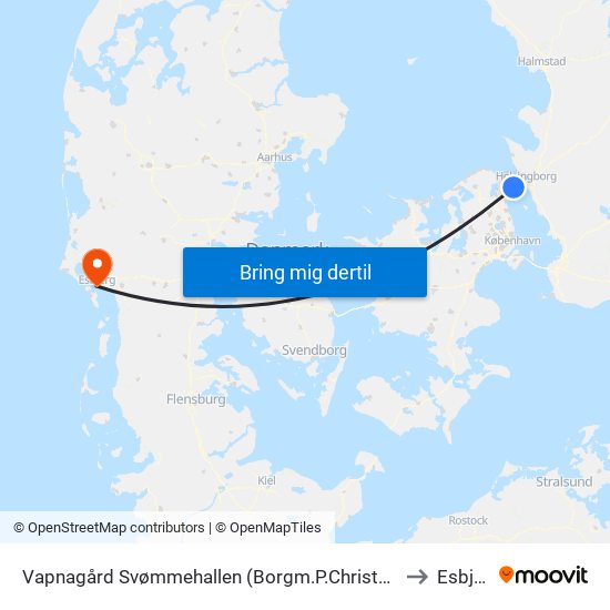 Vapnagård Svømmehallen (Borgm.P.Christensens Vej) to Esbjerg map