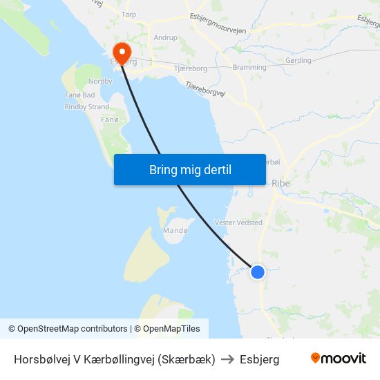 Horsbølvej V Kærbøllingvej (Skærbæk) to Esbjerg map