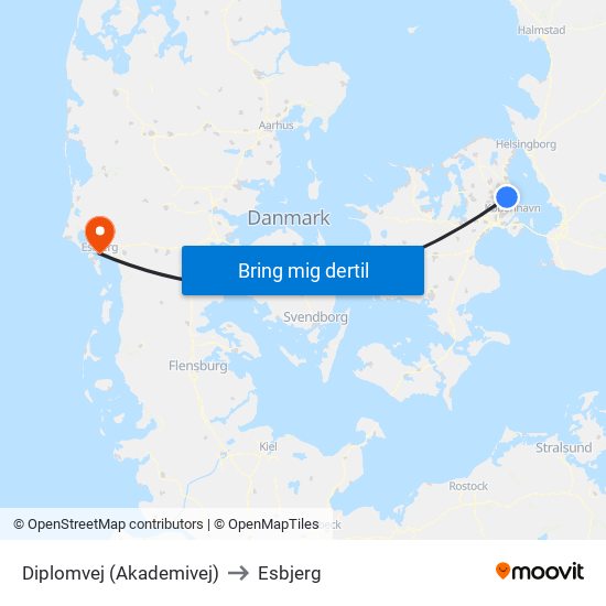 Diplomvej (Akademivej) to Esbjerg map