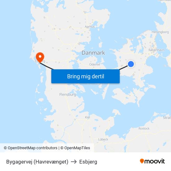 Bygagervej (Havrevænget) to Esbjerg map