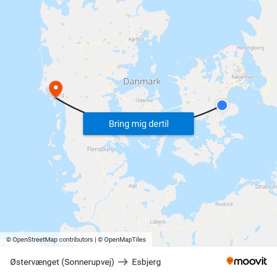 Østervænget (Sonnerupvej) to Esbjerg map