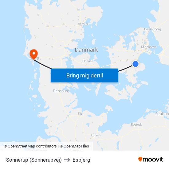 Sonnerup (Sonnerupvej) to Esbjerg map