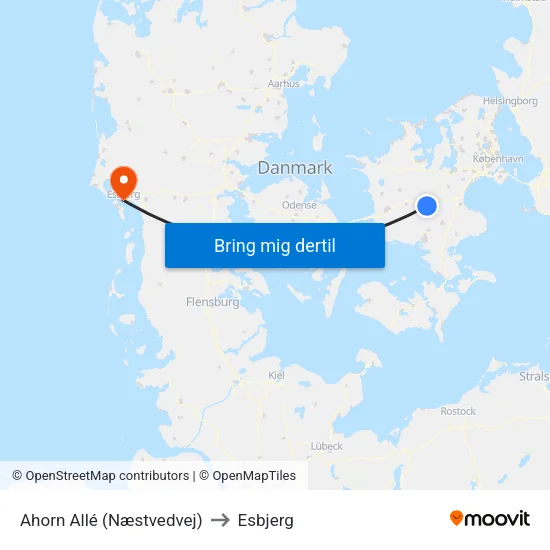 Ahorn Allé (Næstvedvej) to Esbjerg map