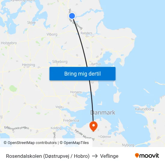Rosendalskolen (Døstrupvej / Hobro) to Veflinge map