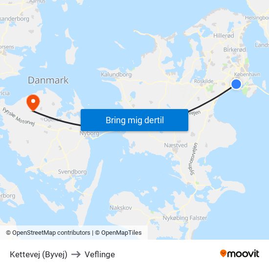 Kettevej (Byvej) to Veflinge map