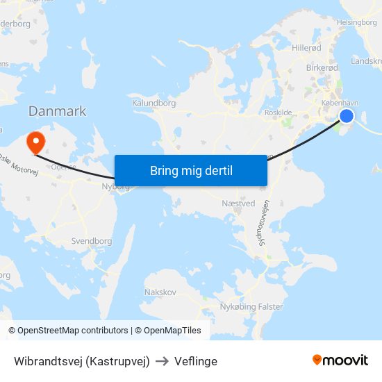 Wibrandtsvej (Kastrupvej) to Veflinge map