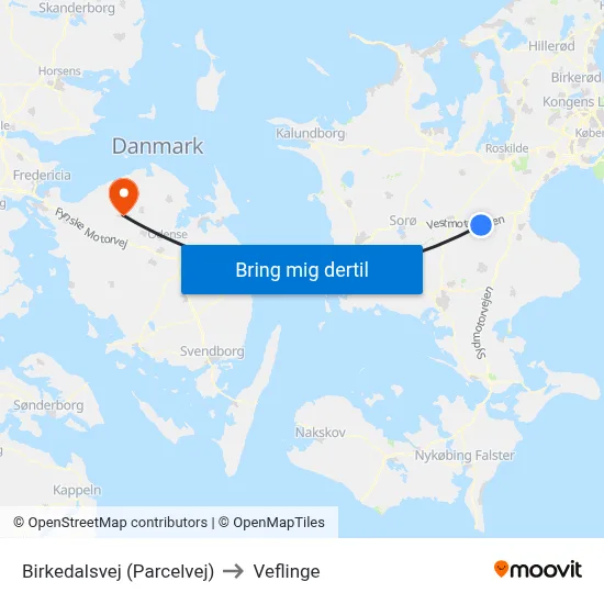 Birkedalsvej (Parcelvej) to Veflinge map