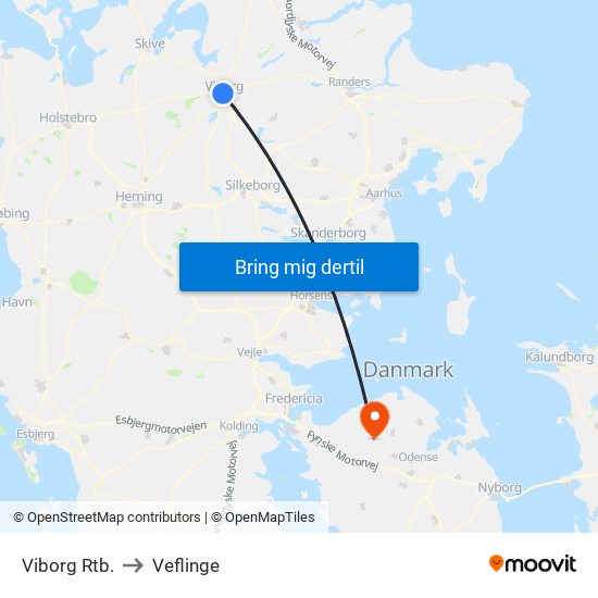 Viborg Rtb. to Veflinge map