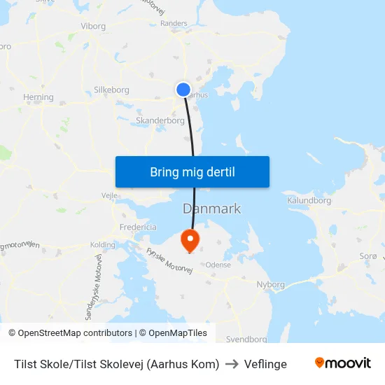 Tilst Skole/Tilst Skolevej (Aarhus Kom) to Veflinge map