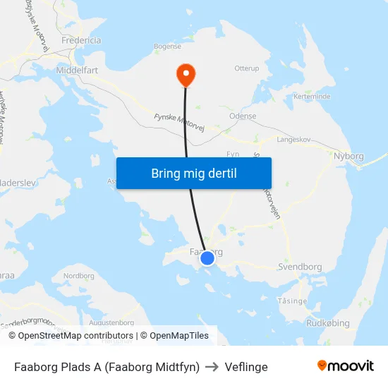 Faaborg Plads A (Faaborg Midtfyn) to Veflinge map