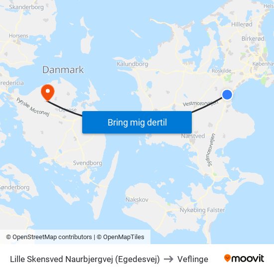 Lille Skensved Naurbjergvej (Egedesvej) to Veflinge map