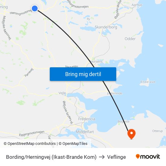 Bording/Herningvej (Ikast-Brande Kom) to Veflinge map