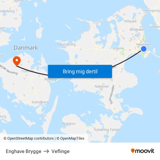 Enghave Brygge to Veflinge map
