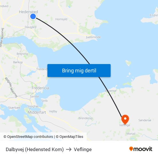 Dalbyvej (Hedensted Kom) to Veflinge map