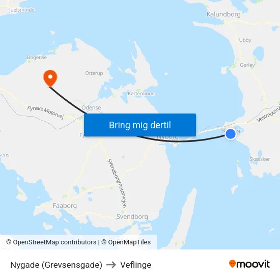 Nygade (Grevsensgade) to Veflinge map