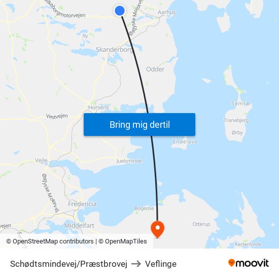 Schødtsmindevej/Præstbrovej to Veflinge map