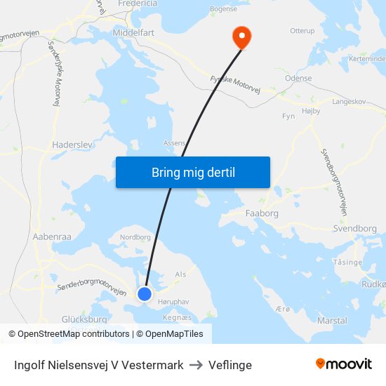 Ingolf Nielsensvej V Vestermark to Veflinge map