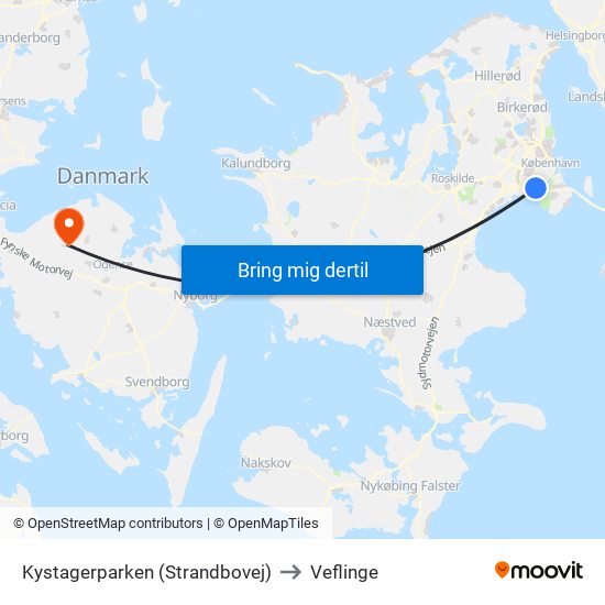 Kystagerparken (Strandbovej) to Veflinge map