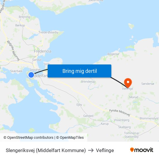 Slengeriksvej (Middelfart Kommune) to Veflinge map