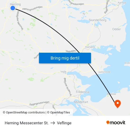 Herning Messecenter St. to Veflinge map