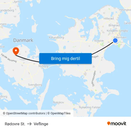 Rødovre St. to Veflinge map