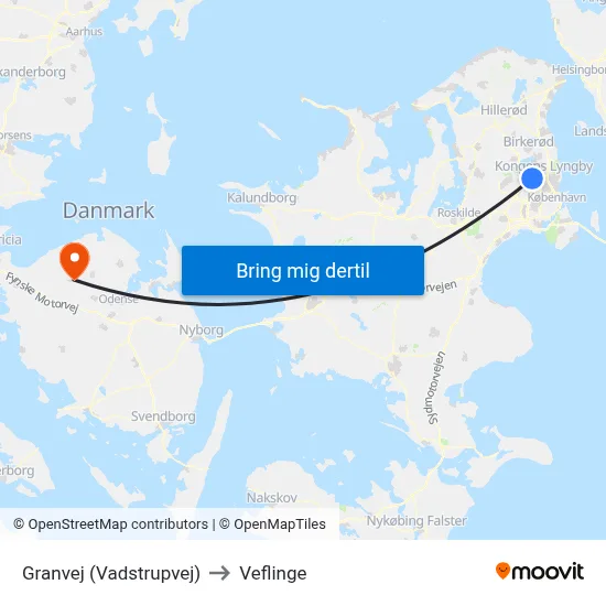 Granvej (Vadstrupvej) to Veflinge map