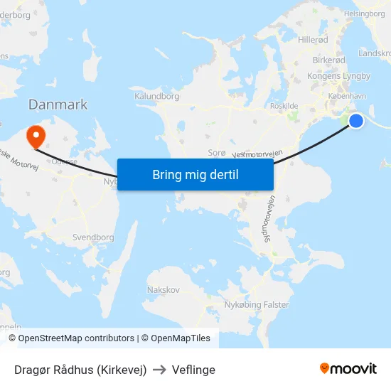 Dragør Rådhus (Kirkevej) to Veflinge map