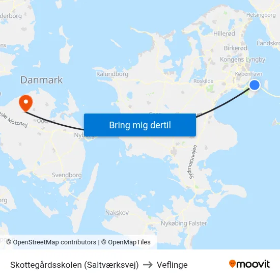 Skottegårdsskolen (Saltværksvej) to Veflinge map