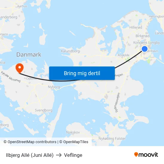 Ilbjerg Allé (Juni Allé) to Veflinge map