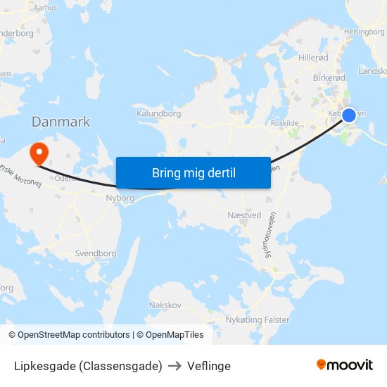 Lipkesgade (Classensgade) to Veflinge map