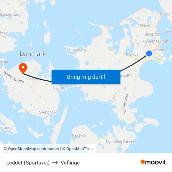 Leddet (Sportsvej) to Veflinge map