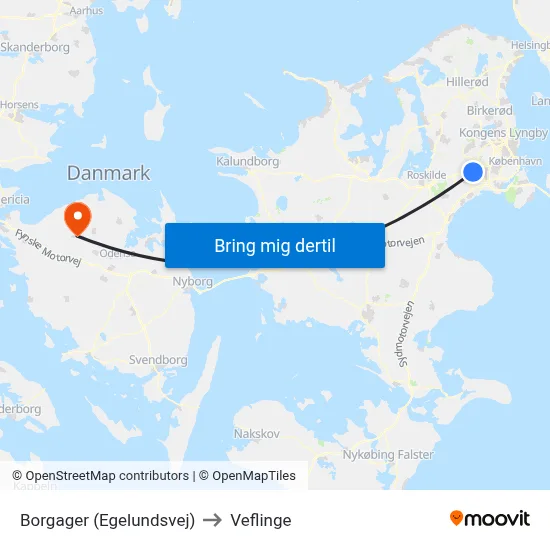 Borgager (Egelundsvej) to Veflinge map
