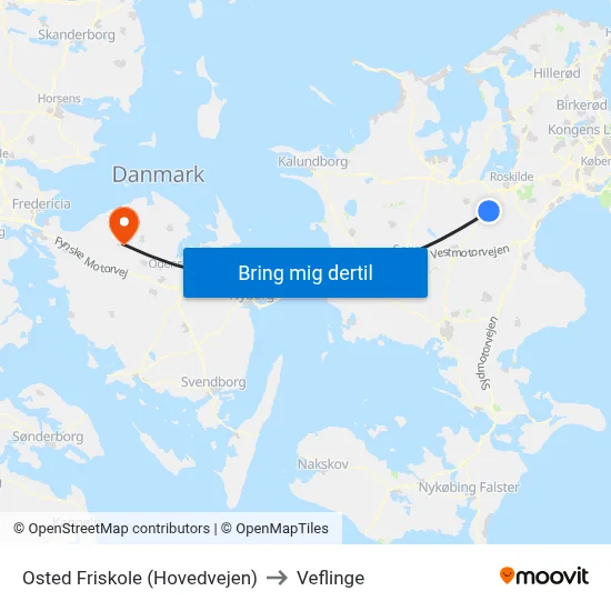 Osted Friskole (Hovedvejen) to Veflinge map