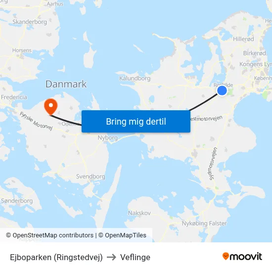 Ejboparken (Ringstedvej) to Veflinge map
