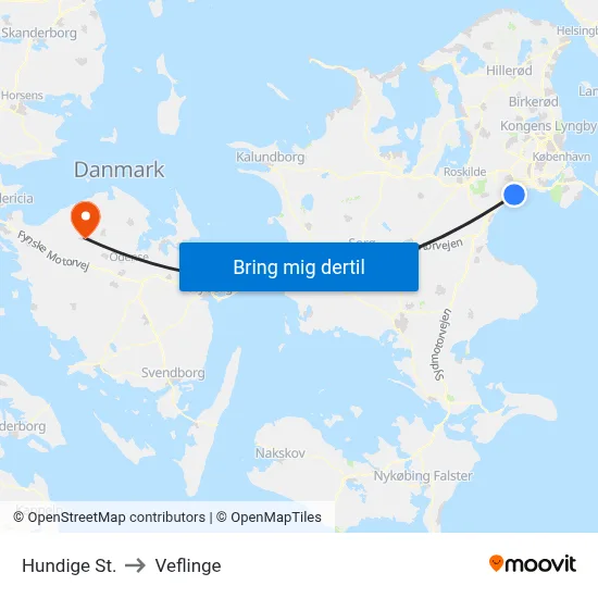 Hundige St. to Veflinge map