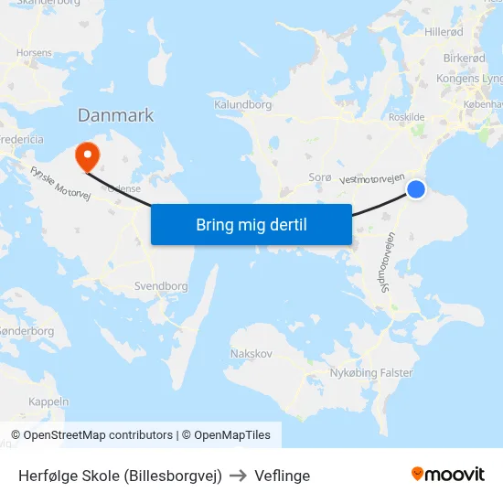Herfølge Skole (Billesborgvej) to Veflinge map