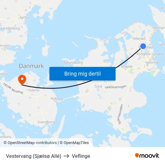 Vestervang (Sjælsø Allé) to Veflinge map