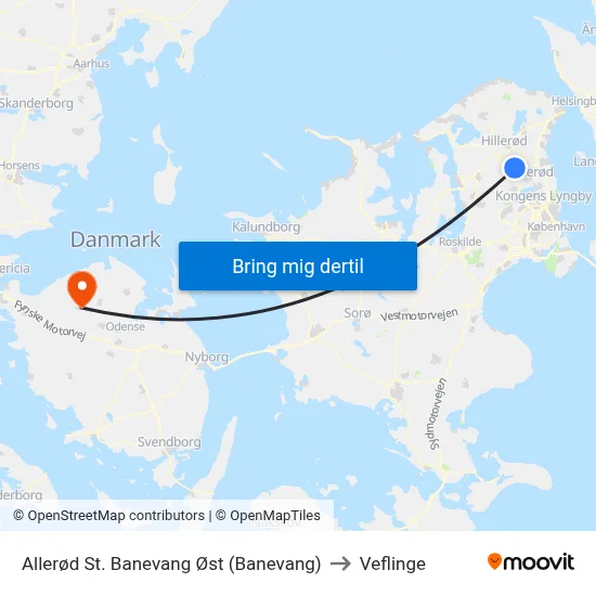 Allerød St. Banevang Øst (Banevang) to Veflinge map