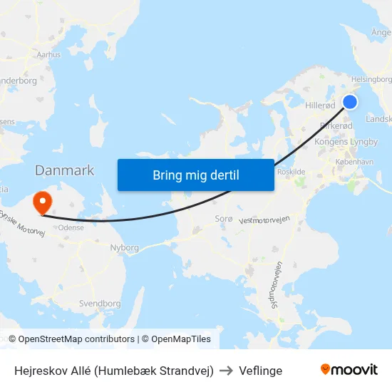 Hejreskov Allé (Humlebæk Strandvej) to Veflinge map