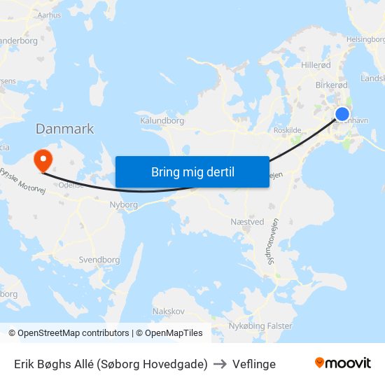 Erik Bøghs Allé (Søborg Hovedgade) to Veflinge map