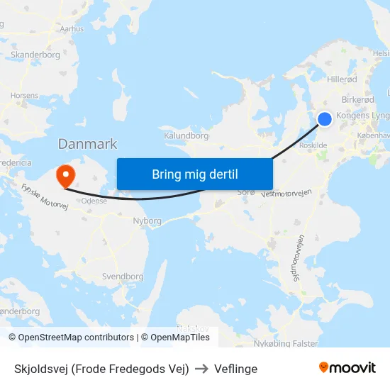 Skjoldsvej (Frode Fredegods Vej) to Veflinge map