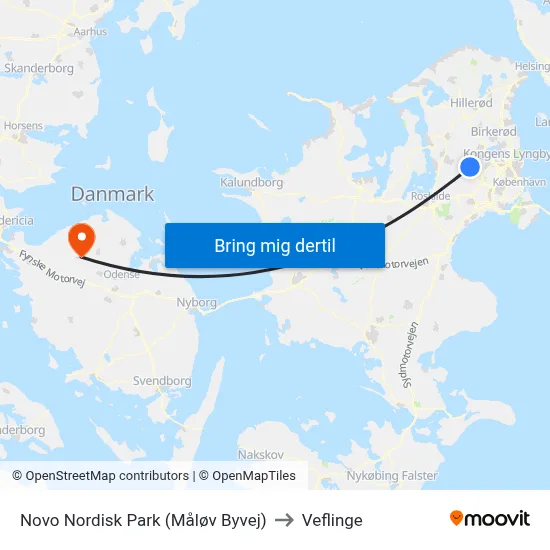 Novo Nordisk Park (Måløv Byvej) to Veflinge map