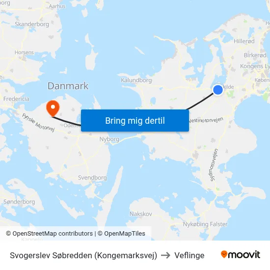 Svogerslev Søbredden (Kongemarksvej) to Veflinge map