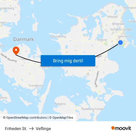Friheden St. to Veflinge map