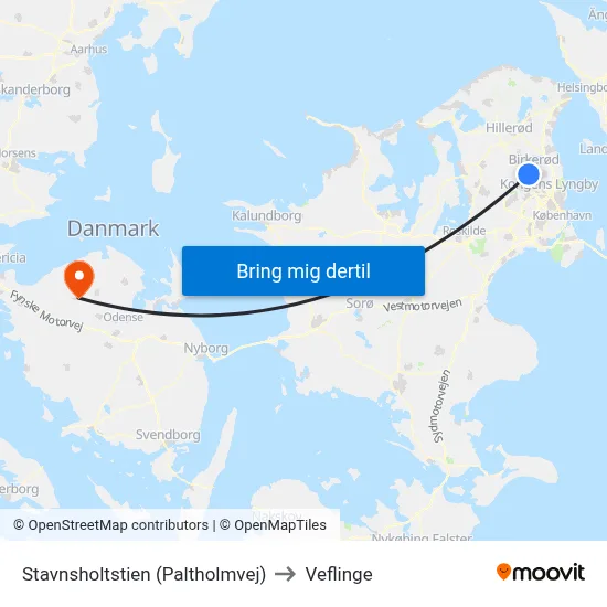 Stavnsholtstien (Paltholmvej) to Veflinge map
