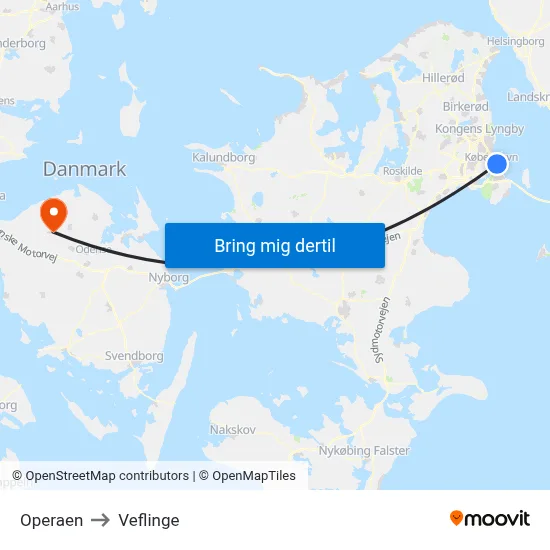 Operaen to Veflinge map
