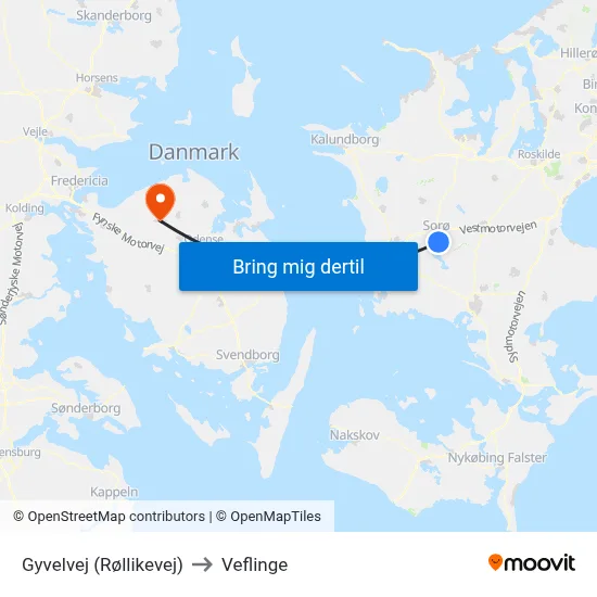 Gyvelvej (Røllikevej) to Veflinge map